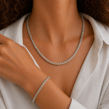 Load image into Gallery viewer, Sterling Silver Box Link Chain Necklace – 44cm

