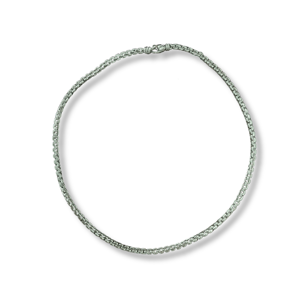Sterling Silver Box Link Chain Necklace – 44cm