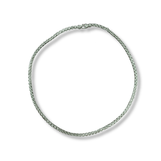 Sterling Silver Box Link Chain Necklace – 44cm