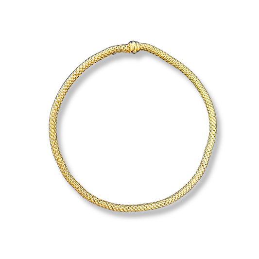 Gold Vermeil Aqua Blue Synthetic Quartz Pendant on Woven Rope Collar Necklace, view 4