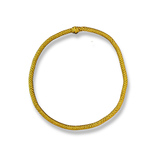 Gold Vermeil Woven Rope Collar Necklace, view 4