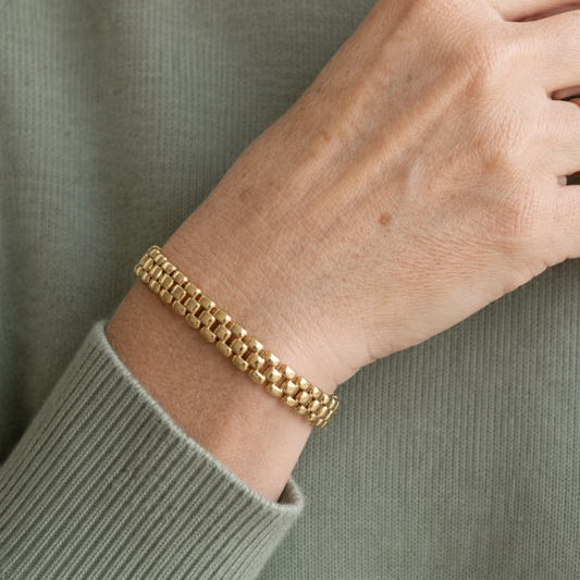 Gold Vermeil Cube Link Bracelet, view 2