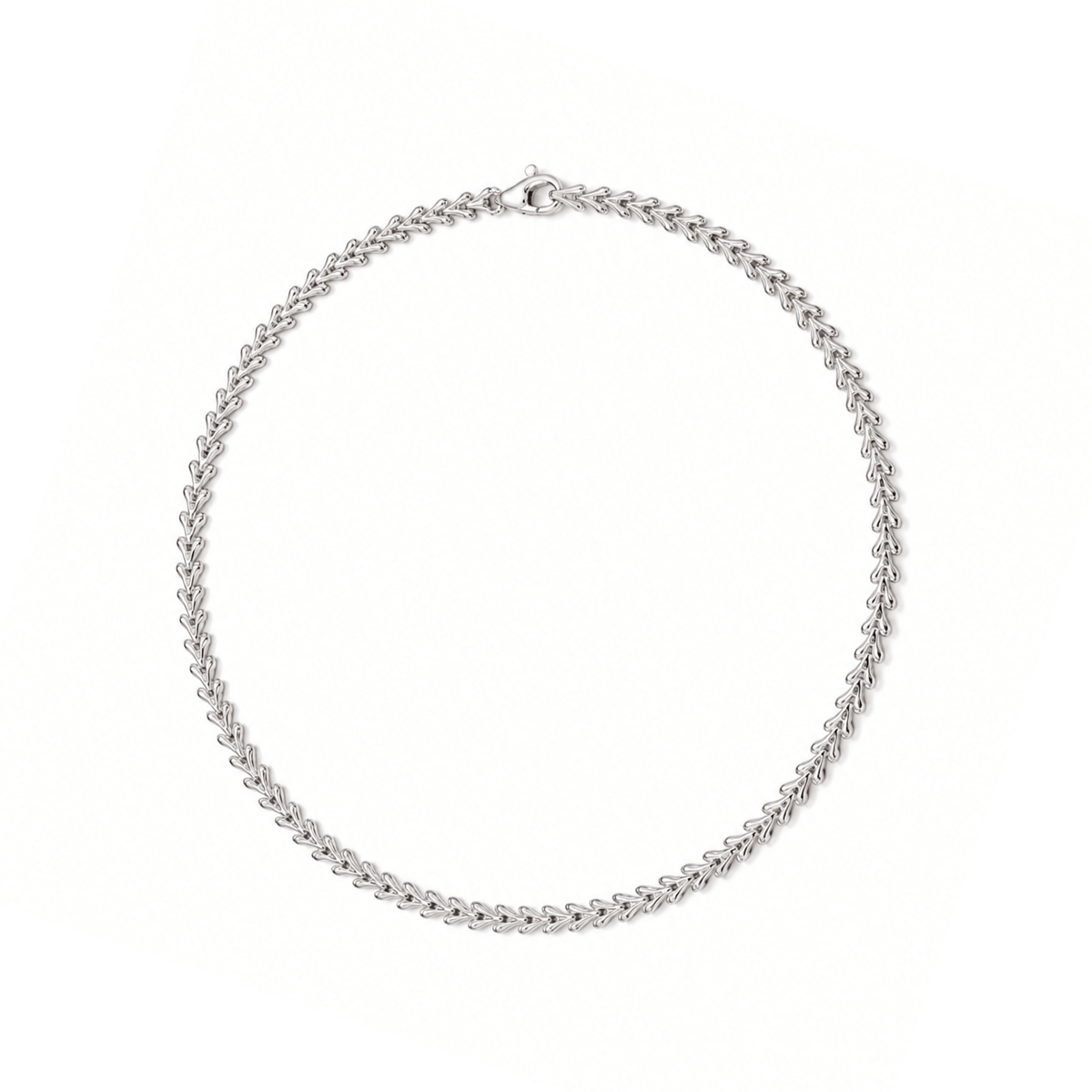 Sterling Silver Chevron Link Necklace