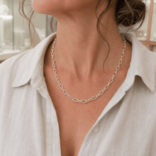 Load image into Gallery viewer, Sterling Silver Oval Link Necklace with Feature Toggle Clasp
