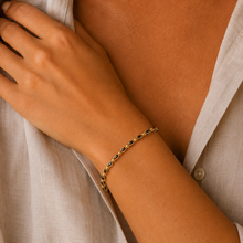 Load image into Gallery viewer, Gold Vermeil Marquise Black Stone Bracelet
