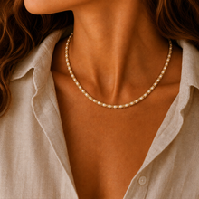 Load image into Gallery viewer, Gold Vermeil Marquise Pearl Necklace
