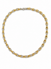 Load image into Gallery viewer, Sterling Silver and Gold Vermeil Two Tone Byzantine Link Necklace
