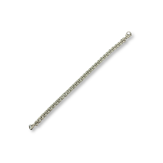 Sterling Silver ‘Jacks’ Link Bracelet with Black Stone Clasp