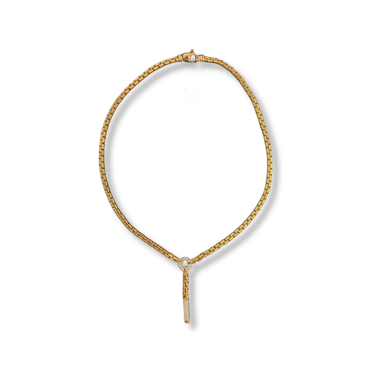 Gold Vermeil Y-Drop Necklace with Cubic Zirconia Detail