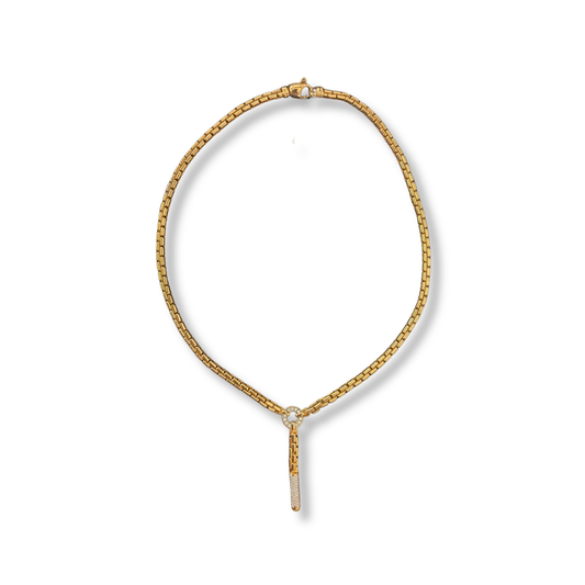 Gold Vermeil Y-Drop Necklace with Cubic Zirconia Detail