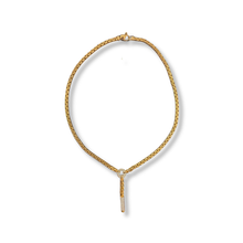 Load image into Gallery viewer, Gold Vermeil Y-Drop Necklace with Cubic Zirconia Detail
