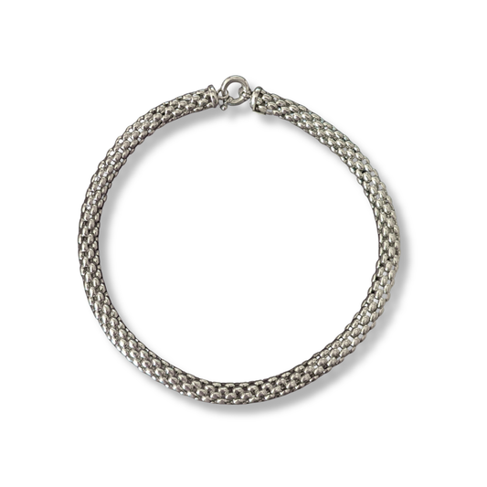 Sterling Silver Rope Collar Necklace