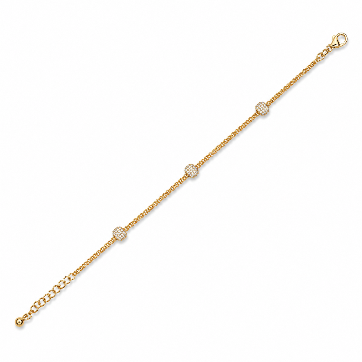 Gold Vermeil Cubic Zirconia Station Bracelet