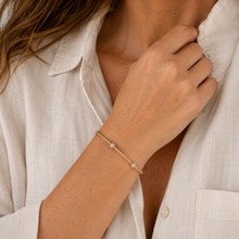 Load image into Gallery viewer, Gold Vermeil Cubic Zirconia Station Bracelet
