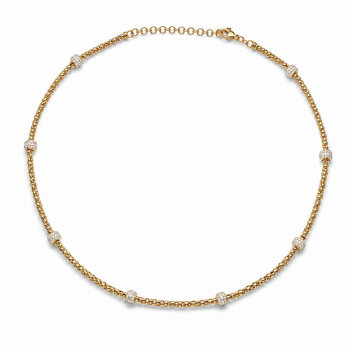 Gold Vermeil Cubic Zirconia Station Necklace