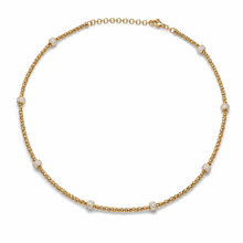 Load image into Gallery viewer, Gold Vermeil Cubic Zirconia Station Necklace
