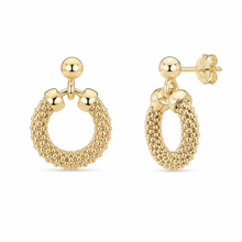 Load image into Gallery viewer, Gold Vermeil Textured Circle Drop Earrings
