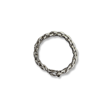 Load image into Gallery viewer, Sterling Silver Woven Link Bracelet with Stone Clasp
