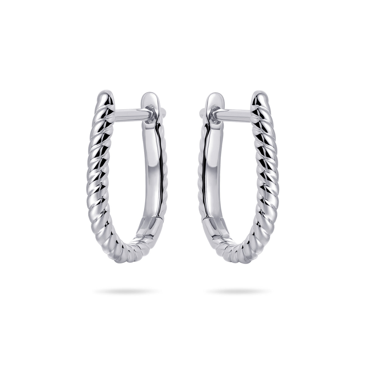 Sterling Silver Twisted Huggie Hoop Earrings