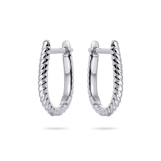 Sterling Silver Twisted Huggie Hoop Earrings