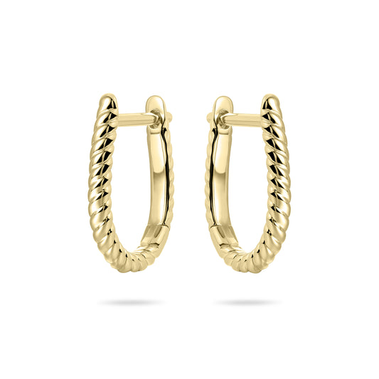 Gold Vermeil Twisted Huggie Hoop Earrings