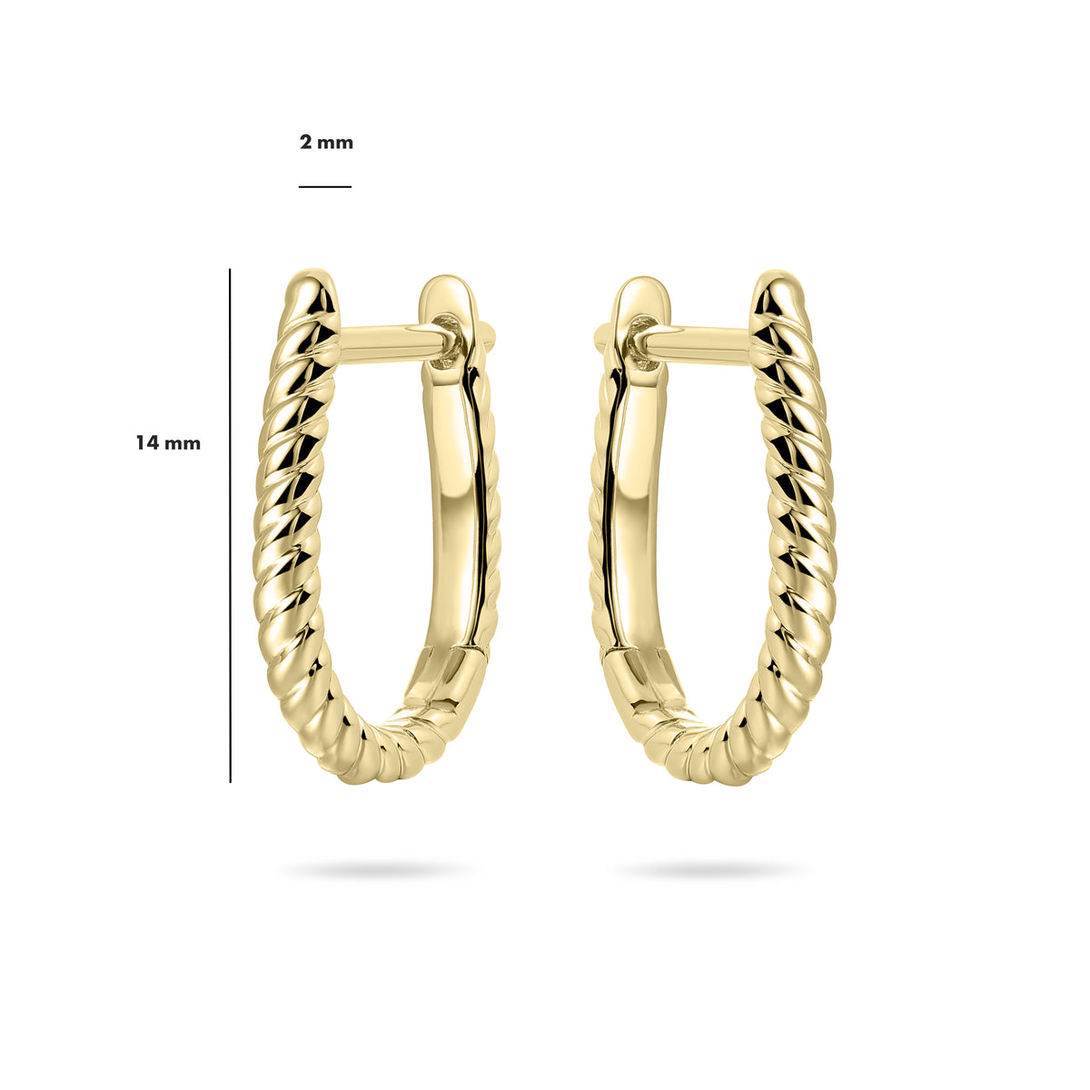 Gold Vermeil Twisted Huggie Hoop Earrings, view 2