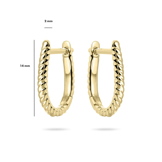 Gold Vermeil Twisted Huggie Hoop Earrings, view 2