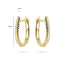 Load image into Gallery viewer, Sterling Silver vermeil twisted style Huggie earrings
