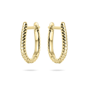 Sterling Silver vermeil twisted style Huggie earrings