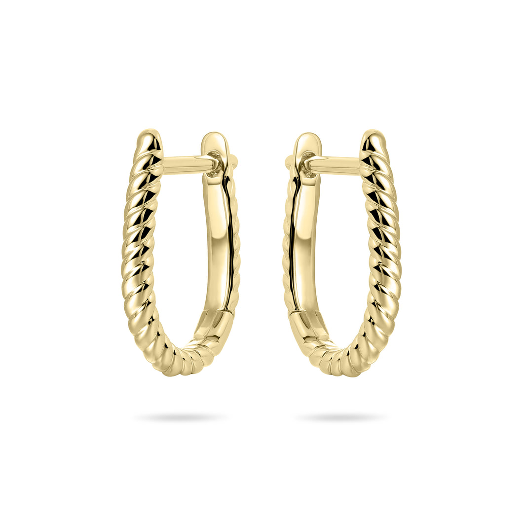 Sterling Silver vermeil twisted style Huggie earrings