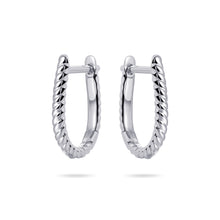 Load image into Gallery viewer, Sterling Silver twisted style Huggie earrings
