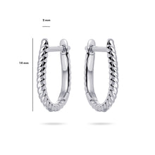 Load image into Gallery viewer, Sterling Silver twisted style Huggie earrings
