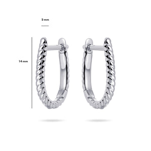 Sterling Silver twisted style Huggie earrings