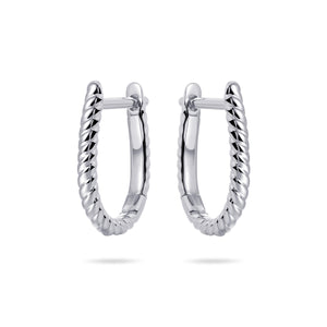 Sterling Silver twisted style Huggie earrings