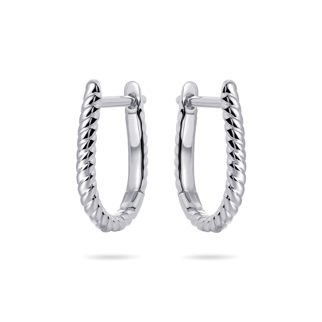 Sterling Silver twisted style Huggie earrings