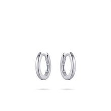 Load image into Gallery viewer, Sterling Silver 13.5mm round Huggie hoop earrings
