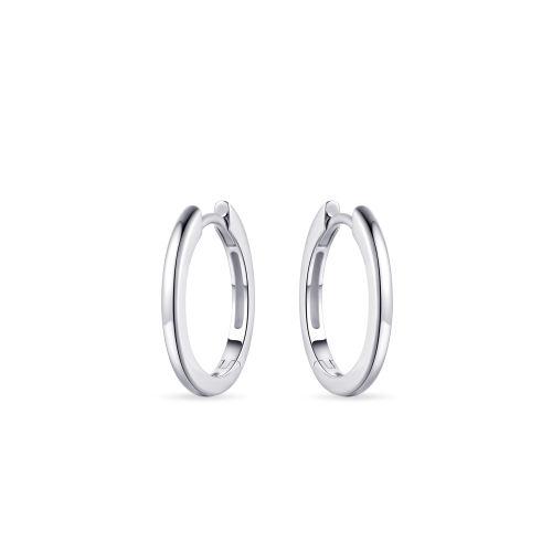 Sterling Silver 18mm round Huggie Hoop Earrings