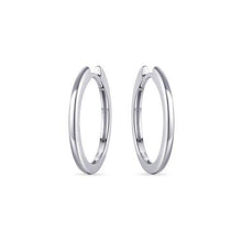 Load image into Gallery viewer, Sterling Silver 22mm round Huggie hoop earrings
