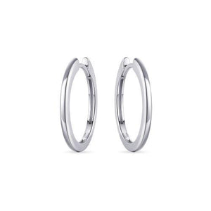 Sterling Silver 22mm round Huggie hoop earrings