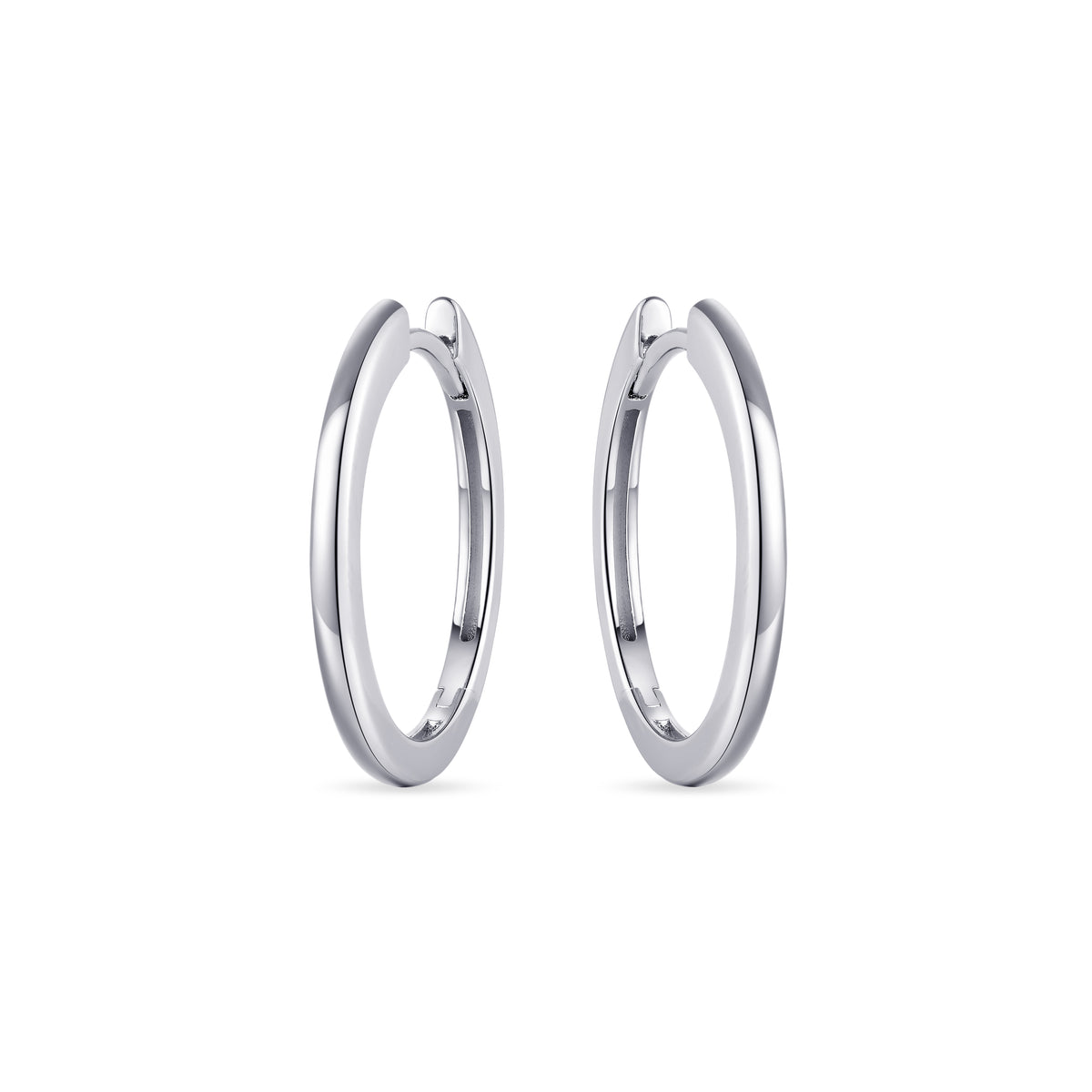 Sterling Silver Huggie Hoop Earrings - Large