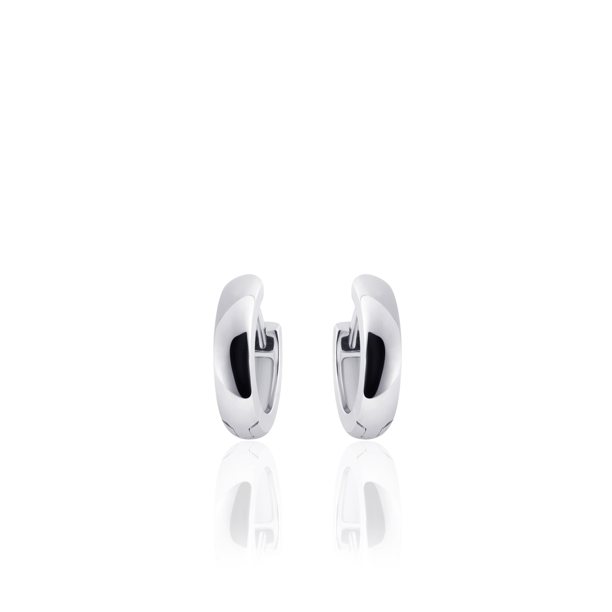 Small Sterling Silver round 13.5mm Huggie hoop earrings