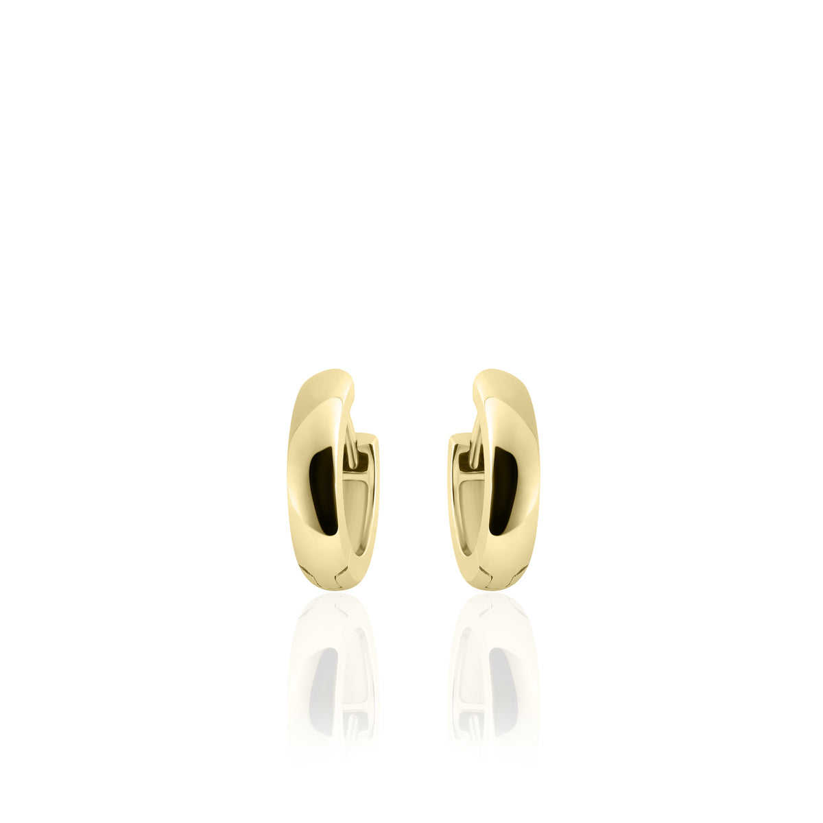 Small Sterling Silver Vermeil round 13.5mm Huggie hoop earrings