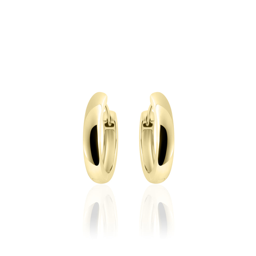 Sterling Silver Vermeil 18mm round Huggie hoop earrings