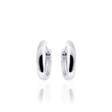 Load image into Gallery viewer, Sterling Silver Vermeil 18mm round Huggie hoop earrings
