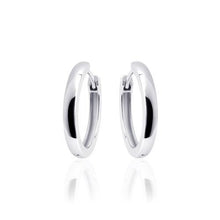 Load image into Gallery viewer, Sterling Silver Large round 22mm Huggie hoop earrings
