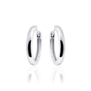 Sterling Silver Large round 22mm Huggie hoop earrings