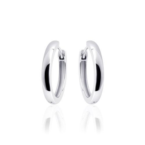 Sterling Silver Large round 22mm Huggie hoop earrings
