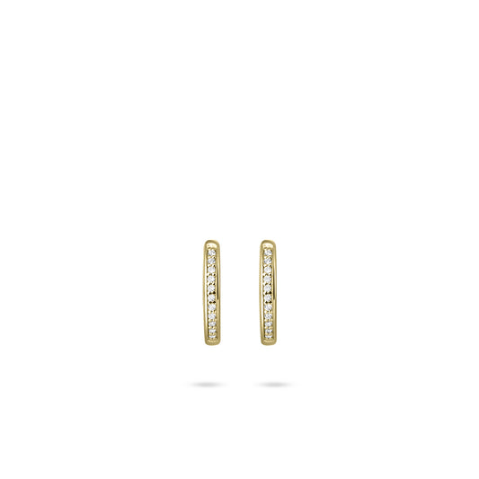 Gold Vermeil 12mm Round Cubic Zirconia Huggie Hoop Earrings, view 4