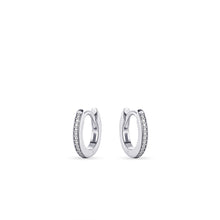 Load image into Gallery viewer, Sterling Silver 12mm round cz Huggie hoop earrings
