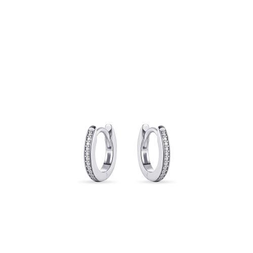 Sterling Silver & Cz 12mm Huggie hoop earrings